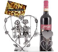 BRUBAKER Porte-Bouteille de vin - Coeur & Couple sur balançoire