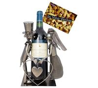 BRUBAKER Porte-Bouteille de vin - Couple marié/Mariage - Sculpture en Métal
