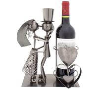 BRUBAKER Porte-bouteille de vin Couple Marié Sculpture Mariage + Carte-cadeau