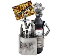 BRUBAKER Porte-Bouteille de Vin décoratif - Sculpture en Métal - Idée Cadeau - Barman