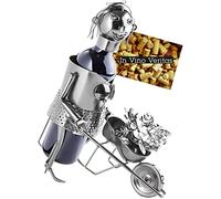 BRUBAKER Porte-Bouteille de vin - Jardinière - Sculpture en Métal | Carte de voeux incl. - Idée cadeau originale