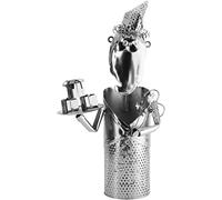 BRUBAKER - Porte-Bouteille de vin - Père Noël - Métal - Carte de vœux Incluse - Idée Cadeau Originale - Objet décoratif