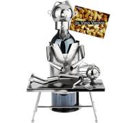 BRUBAKER Porte-Bouteille de Vin Physiothérapeute - Sculpture en Métal pour Physiothérapie - Cadeau pour Masseurs et Kinésithérapeutes - Avec Carte Cadeau