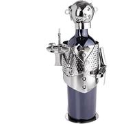 BRUBAKER Porte-Bouteille de vin - Serveur/Sommelier - Sculpture | Métal - Carte de voeux incl. - Idée cadeau originale