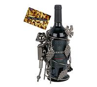 Brubaker Porte-Bouteille de Vin Vigneron - Objet Décoratif en Métal - Viticulteur avec Carte de Vœux pour Cadeau de Vin