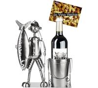BRUBAKER Porte-Bouteilles à Vin Grande Prise - 30 cm Cadeau Vin Pêche