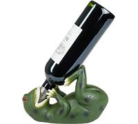 BRUBAKER Porte-Bouteilles de vin Grenouille assoiffée - Animaux ivres | Porte-bouteilles amusant - Figurine peinte à la main Accessoires de bar à vin - Cadeau de vin