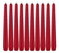 BRUBAKER Premium Bougies Pointues Rouge Foncé - 50 pièces - Jusqu'à 7,5 Heures de Combustion par Bougie - 24 cm Set de Bougies de Table pour Chandeliers et Lustres - Bougies Chandelier Porte-Bougies
