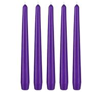 BRUBAKER Premium Bougies Pointues Violet - 5 pièces - Jusqu'à 7,5 Heures de Combustion par Bougie - 24 cm Set de Bougies de Table pour Chandeliers et Lustres - Bougies Chandelier Porte-Bougies