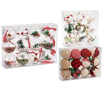 BRUBAKER - Suspensions pour Sapin de Noël - 12 Pièces - Boules remplies en Acrylique Transparent - Décoration Arbre de Noël - Ø 8 cm