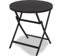 BRUBAKER Table d'appoint ou table à manger Milano - Table en verre ronde pliable comme table de jardin - 70 cm Ø - Aluminium - Résistant aux intempéries - Anthracite