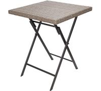 BRUBAKER table de jardin Toscane - 58 x 58 cm - Résistante aux intempéries - En rotin synthétique et métal - Pliable - Camping - Balcon
