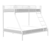 BRUCE Lits superposés 3 places - 90/140 x 190 cm - Blanc - En métal - Sommiers inclus