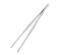 Brucelles Cuisine- MAGT en acier inoxydable Argent Long Food tenailles maison droite Brucelles Jardin Cuisine Outil 30cm