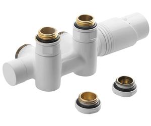 Bruckner Wicher - Kit de raccordement thermostatique, raccordement central 50 mm, blanc 600.331.4