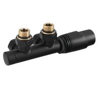 Bruckner Wicher - Kit de raccordement vanne thermostatique, raccordement central, noir mat 600.311.6