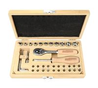 jeu d'outils de 41 pièces dans une cassette en bambou