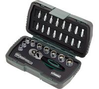 Brüder Mannesmann Coffret de clés à douille M29185 – 28 pièces, profil universel (3,4,6,12 et E)