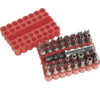 Brüder Mannesmann M 297-33 Jeu d'embouts 33 pièces profil en T avec trou, 6 pans intérieurs à téton, Tri-Wing, écrou à fente
