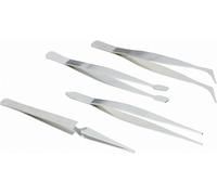 Brüder Mannesmann M 615 Jeu de pinces brucelles 4 pièces pointe en forme de pioche, pointue, trapézoïdale, plate, ronde 110 mm