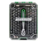 Brüder Mannesmann M29715 Jeu d'embouts à cliquet 81 pièces avec tournevis à cliquet | Acier au chrome vanadium | Rotation droite/gauche commutable | Pour le montage, la réparation et le bricolage