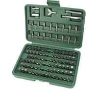 Brüder Mannesmann M29800 Jeu dembouts 100 pièces vis à fente, cruciforme Phillips, vis Pozidriv, 6 pans intérieurs, carré intérieur (Robertson), TORQ-SET®, clé