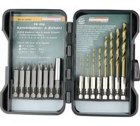 Brüder Mannesmann M54325 16 pièces Assortiment de forets et d'embouts métal 1.5 mm, 2 mm, 2.5 mm, 3 mm, 4 mm, 4.5 mm, 5 mm, 6 mm