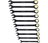 Jeu de clés mixtes à fourche à cliquet, 10 pièces