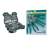Brüder Mannesmann Set de clés à douille 0,6/0,95/1,27 cm 215 pièces & Mannesmann M10997 Lot de 4 pinces Multicolore