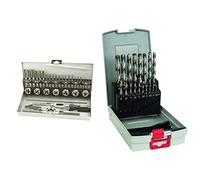 Brüder Mannesmann Werkzeuge M53250-B Set de Tarauds et Filières 32 Pièces, Import Allemagne & Bosch Professional 19 pces. Kit de forets à métaux HSS-G ProBox