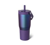 BrüMate Gobelet de voyage étanche 750 ml avec poignée et paille souple - Manchon en silicone pour durabilité - Acier inoxydable - Porte-gobelet