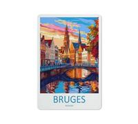 Bruges Belgique Plaque en métal Affiche de voyage Impression Peinture sur fer Art chic Décoration murale Style 8x12 pouces (20x30 cm)