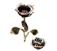 Brûle-encens et brûleur d'encens en métal - Attrape-cendres avec motif de rose et bac à cendres - Convient pour salon, yoga, méditation, spa, bureau, chambre à coucher, appartement, hôtel
