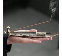 Brûle-encens vintage en métal de pêcheur, porte-bâton d'encens de méditation d'aromathérapie zen, porte-encens en alliage pour cérémonie du thé pour la décoration de la maison, la décoration de la cha