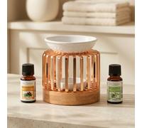 Brûle-parfum aero en bois et métal + 2 he eucalyptus & pin sylvestre