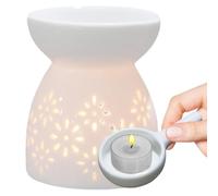 Brûle Parfum, Bougeoir Aromathérapie Porte Bougie, 50 ML Évidé Brûleur Fondant Parfumé, Petit Diffuseur D'huiles Essentielles en Porcelaine Creuse À Plusieurs Fleurs, Décoration D'intérieur
