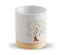 Brûle-Parfum Céramy Life Tree -Brûleur Cire Fondant parfumé- Objet Artisanal Porte-Bonheur -Aromathérapie Facile - Diffuseur de Fragrance - Déco Cadeau Symbolique - 50ml - H 10,5cm - Zen’Arôme