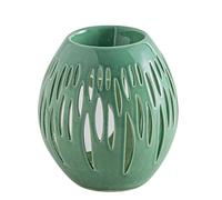 Brûle-Parfum Céramy Ovali Vert - Atmosphère Parfumée - Objet Artisanal Contemporain -Aromathérapie Facile - Intérieur Moderne parfumé - Déco Cadeau Minimaliste - 45 ML - H 12,5 cm - Zen’Arôme