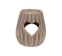 Brûle-Parfum Coeurs en céramique taupe