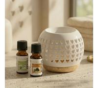 Brûle-parfum cœur en céramique + 2 he eucalyptus & pin sylvestre