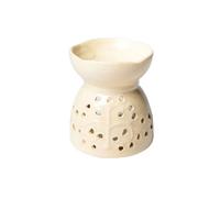 Brûle-Parfum en céramique Beige - Hauteur 11 cm - Largeur 10 cm - Profondeur 10 cm