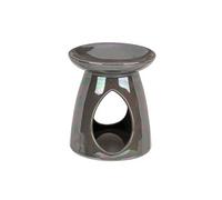 Brûle-Parfum en céramique gris nacré - Hauteur 13 cm - Largeur 11 cm - Profondeur 11 cm