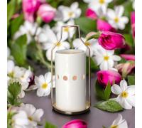 Brûle Parfum Inspiration Dos - Brûleur Fondant Cire et Diffuseur Cire Parfumée - Diffuseur Huile Essentielle et Parfum d’Ambiance - Bougeoir Photophore en Céramique et Métal Hauteur 18cm - Zen’Arôme