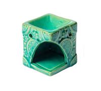 Brûle-Parfum fleurs en céramique Verte