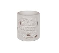 Brûle-Parfum home sweet home en céramique blanche
