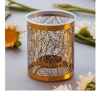 Brûle-parfum métal découpé Leaves 10,5 cm - diffuseur huiles & fondants pour intérieur - Zen'Arôme