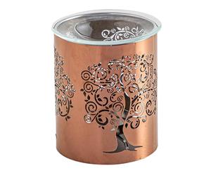 Brûle-Parfum métallique avec Motif Arbre de Vie découpé au Laser - Élégance Artistique et Ambiance Envoûtante dans Votre Espace - Aromathérapie chez soi - Intérieur parfumé - H 10,5cm - Zen’Arôme