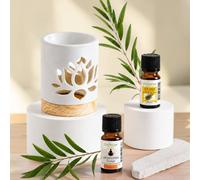 Brûle-parfum nénuphar + he arbre à thé + synergie méditation