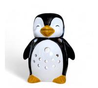 Brûle-Parfum Pingouin en Céramique Peinte à la Main - Diffuseur Huiles Essentielles, Parfum ou Cire - 12,5 cm - Ambiance Hivernale Cocooning - Déco Originale Bien-Être