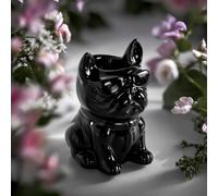 Brûle-Parfum Céramy Boubou - Atmosphère Parfumée - Objet Artisanal à la Mode -Aromathérapie Facile - Brûleur Fondant parfumé - Déco Bouledogue - Figurine Chien - 45 ML - H 15,5cm - Zen’Arôme